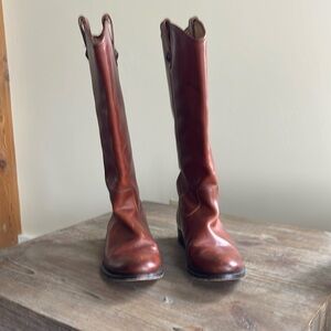 Frye, brown tall boots, size 8.5